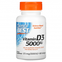 Doctor`s Best Витамин D3 (5000 ЕД) 180 капс