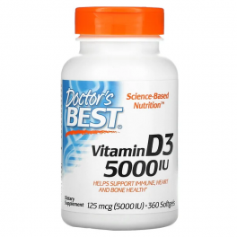 Doctor`s Best Витамин D3 (5000 ЕД) 360  капс