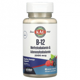 KAL B-12 (Methylcobalamin & Adenosylcobalamin 2000 мкг 60 таб